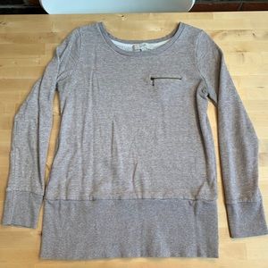LOFT Tan Fitted Crewneck Sweatshirt